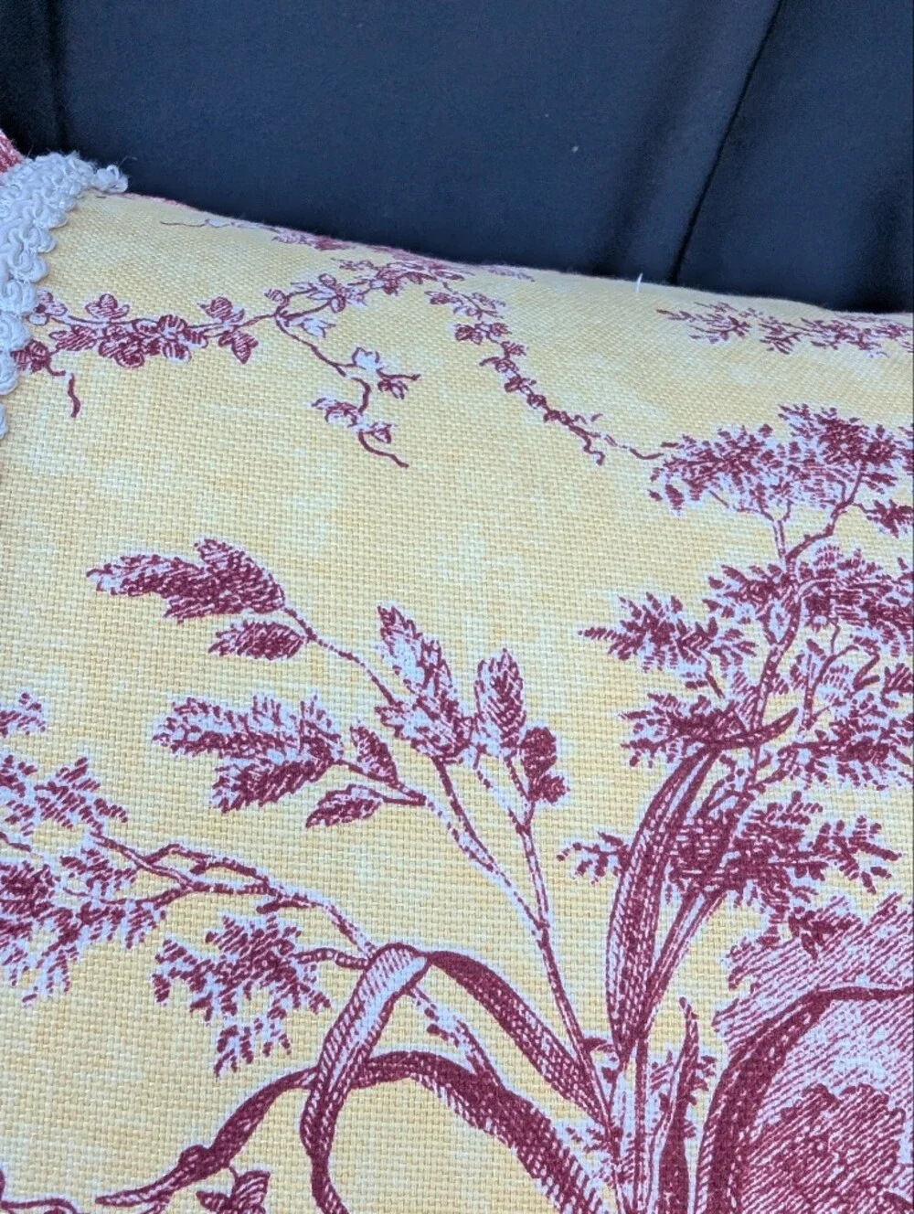 Waverly Toile Throw Pillow, La Petite Ferme Rooster French Country Pillow
